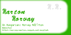 marton morvay business card